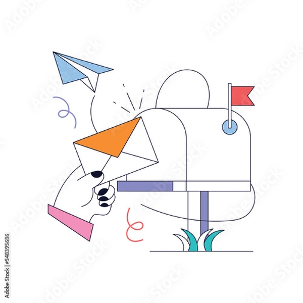 Obraz Grab flat animated design of media marketing 