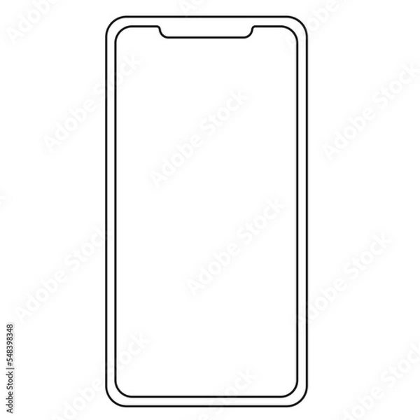 Obraz Iphone mockup vector illustration in line stroke design