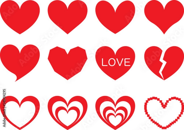 Obraz ハート素材12パターンイラストセット