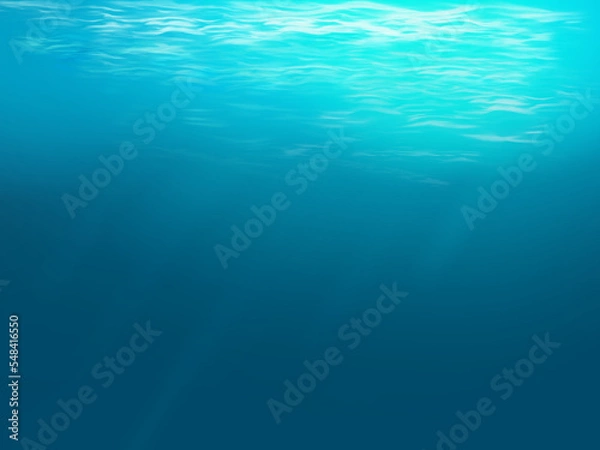 Obraz 水中に差し込む光の背景イラスト