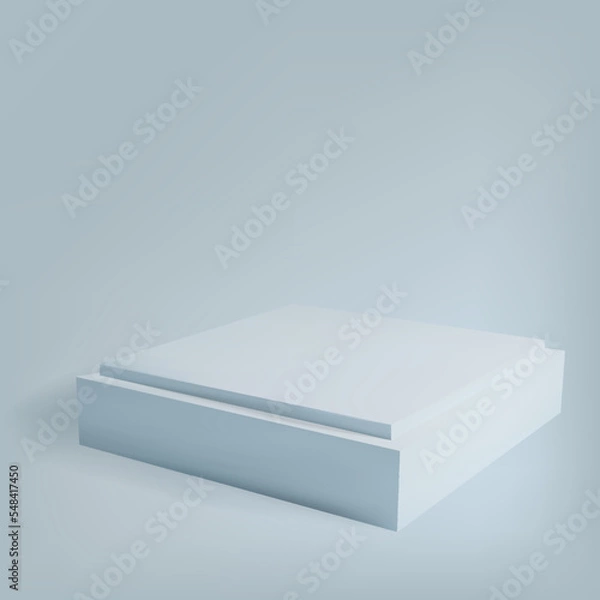 Fototapeta Pedestal for display. Platform for design. Realistic 3D empty podium