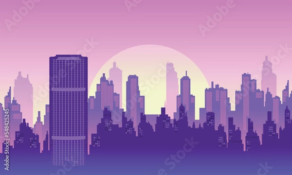 Obraz City background with many buildings montparnasse tower paris