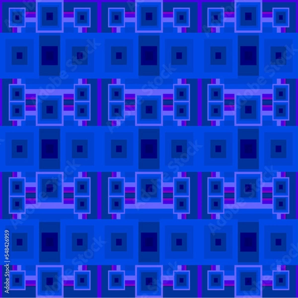 Fototapeta Abstract Blue Rectangle Cube Pattern