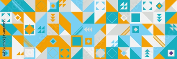 Fototapeta Abstract geometric pattern design in retro style. Vector illustration.