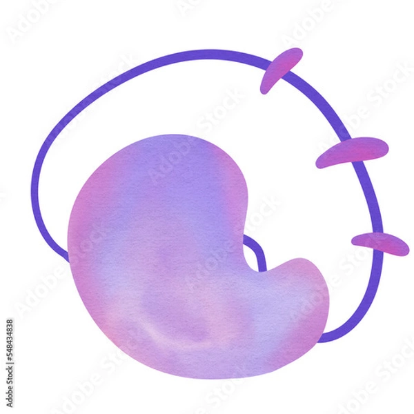 Obraz watercolor abstract shape decoration 