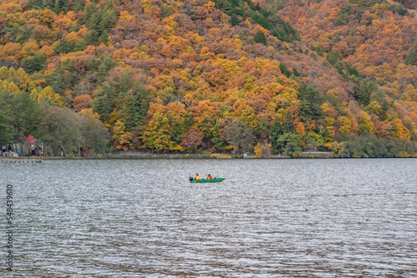 Fototapeta A boat in the lake
