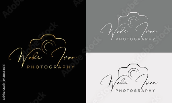 Fototapeta Camera photography logo icon vector template