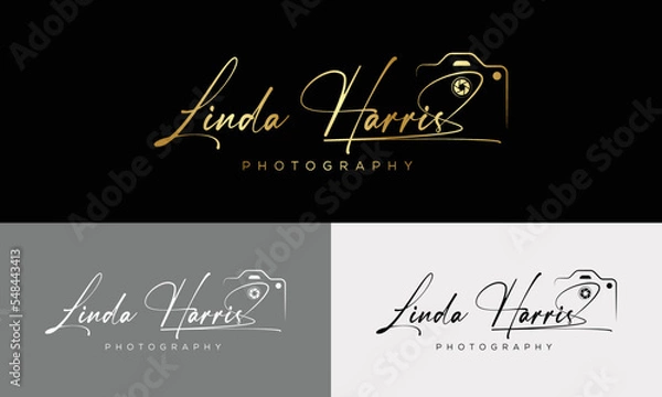 Fototapeta Camera photography logo icon vector template