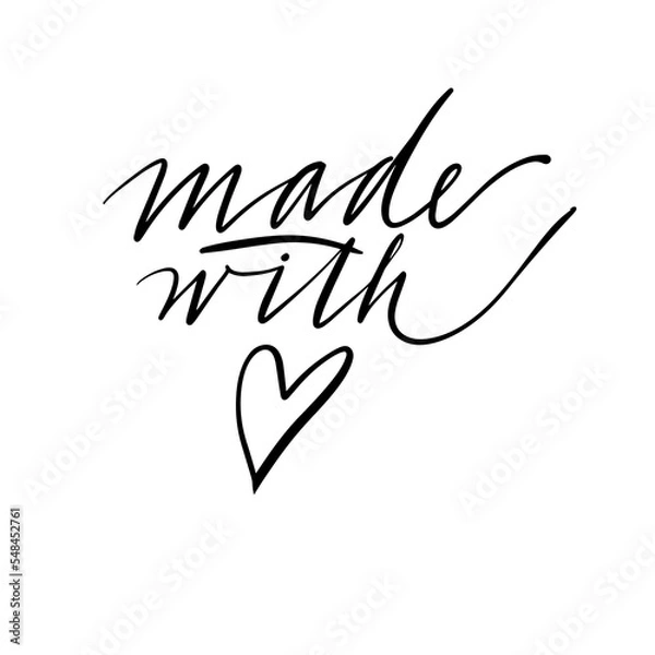 Obraz Made with love. Calligraphic inscription