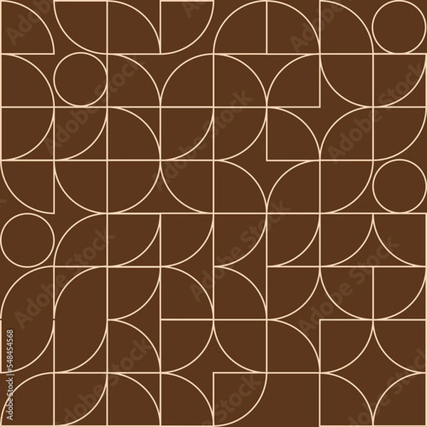 Fototapeta flat stylish geometric figure, thin lines, brown