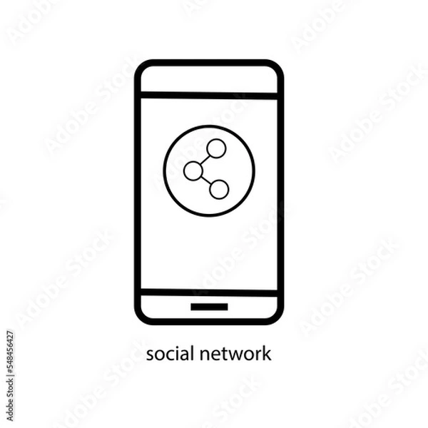 Obraz social networking app in smartphone. A simple icon. Vector illustration