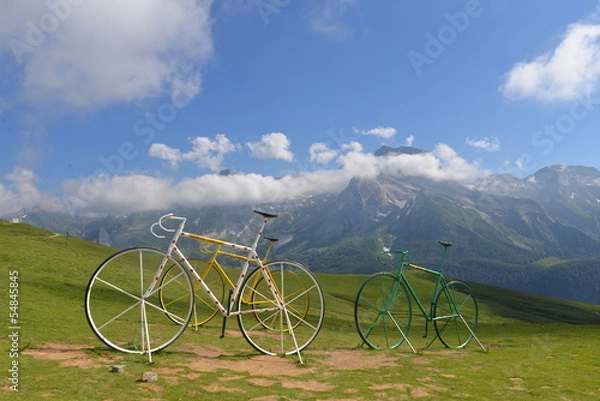 Obraz Bicycles on col d'Aubisque