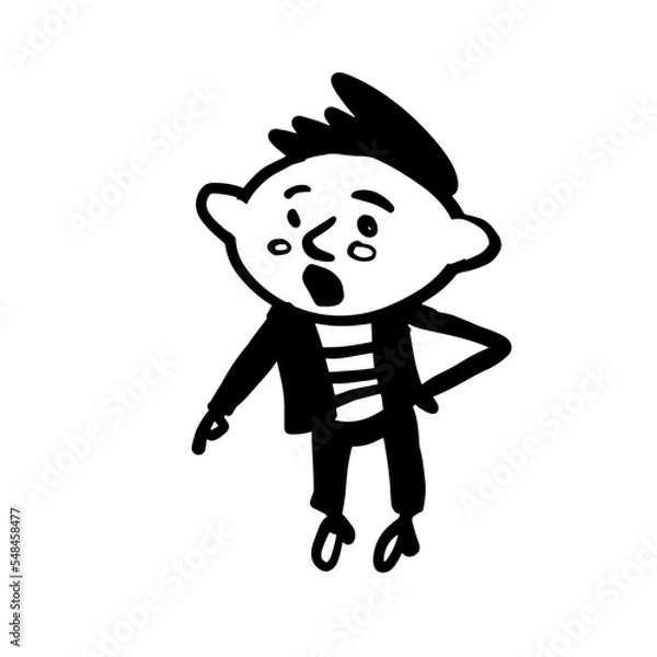 Obraz Naughty boy. A hand-drawn cute character. Vector doodle illustration.
