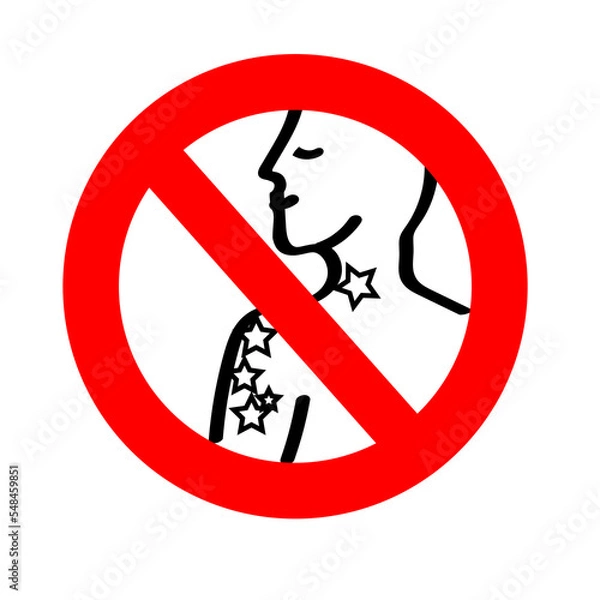 Obraz No tattoos. Round forbidding sign. People with tattoos are not allowed to enter. Sticker, poster, signboard. Vector illustration