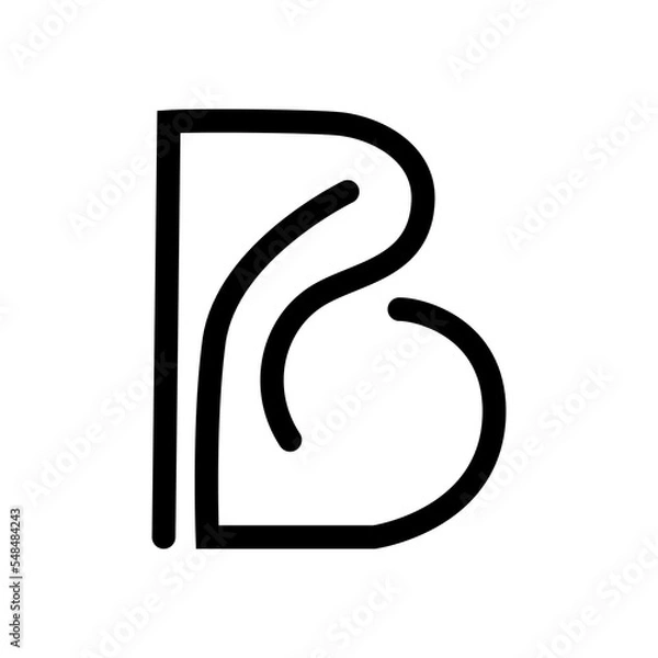 Fototapeta B logo design, abstract Letter B logo design
