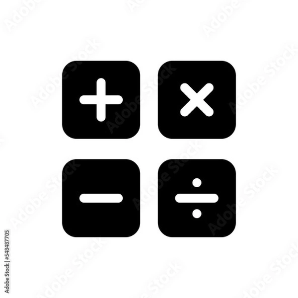 Obraz Math icon vector. Math flat style isolated on a white background - stock vector.	