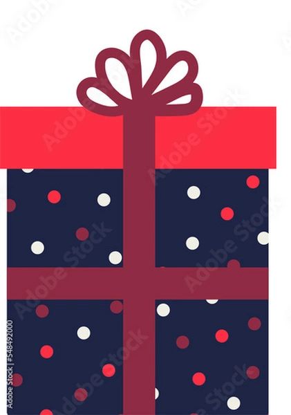 Obraz Blue Red and White Polka Dot Present