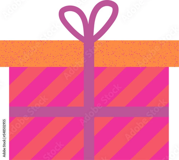 Obraz Present Pink Orange & Purple Stripe Gift Box