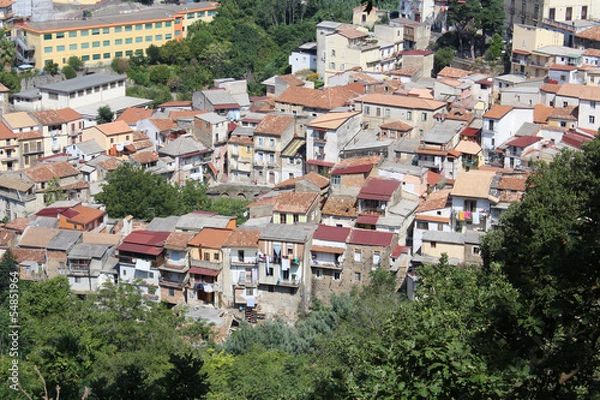 Obraz Old Houses and City, Calabria, South Italy