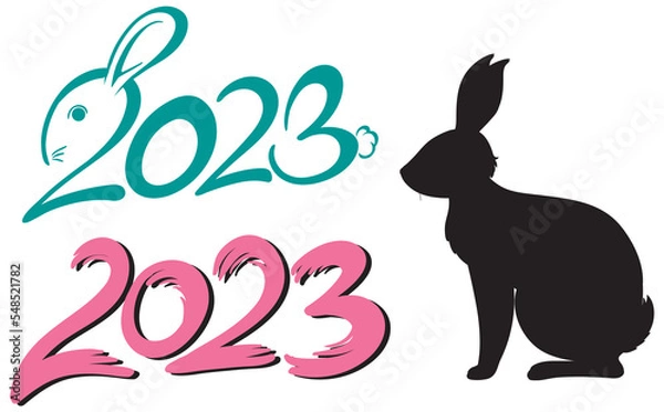 Obraz New Year 2023 rabbit sign icon