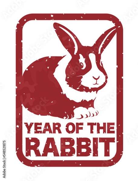 Obraz stamp with a rabbit 2023