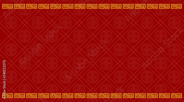 Obraz Background template with chinese pattern in red
