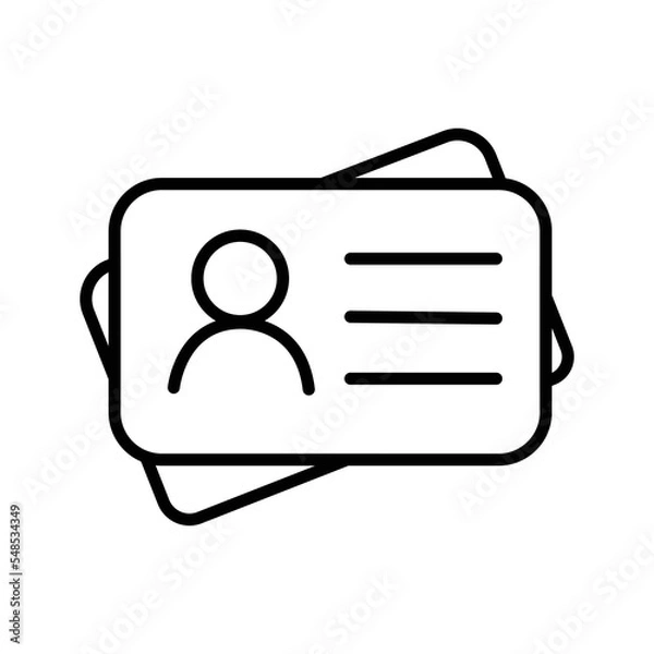 Obraz Identification card outline icon illustration