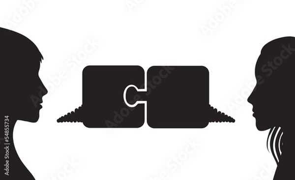 Fototapeta concept on the theme of communication between people, vector