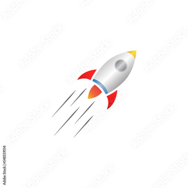 Obraz Logo for speed. Flat style rocket vector