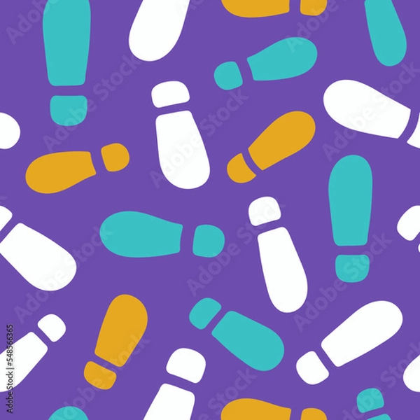 Fototapeta Pattern of footprints. A shoe print. Footprints cartoon. Seamless vector background.