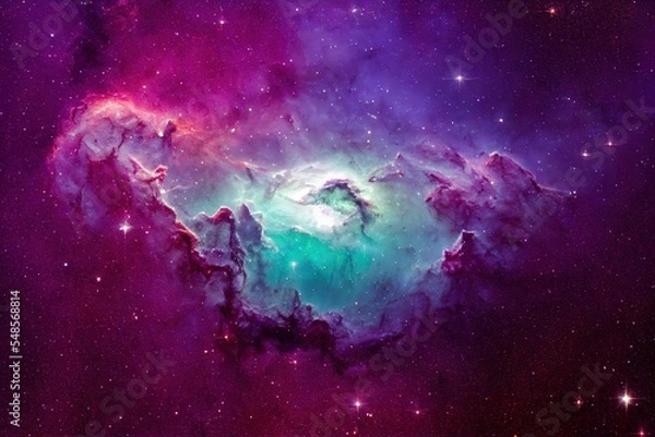 Obraz nébuleuse galactique colorée