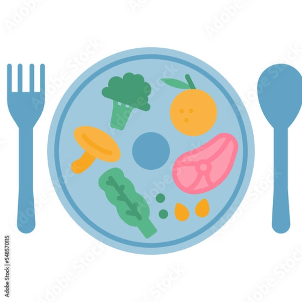 Obraz healty food flat icon