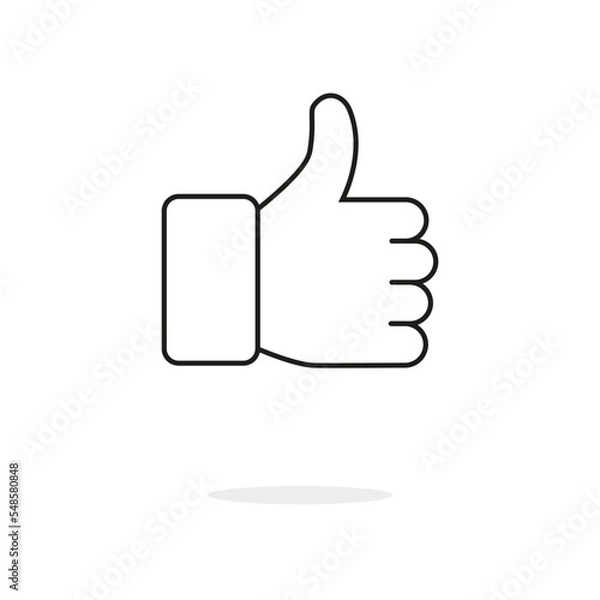 Fototapeta Thump up, great design for any purposes. Internet technology. Phone icon set. Outline symbol collection. Flat graphic vector illustration.