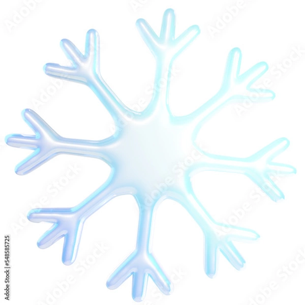 Obraz Snowflake 3d render png design.