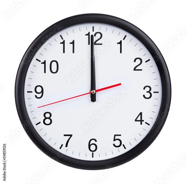 Fototapeta Twelve o'clock on the dial clock