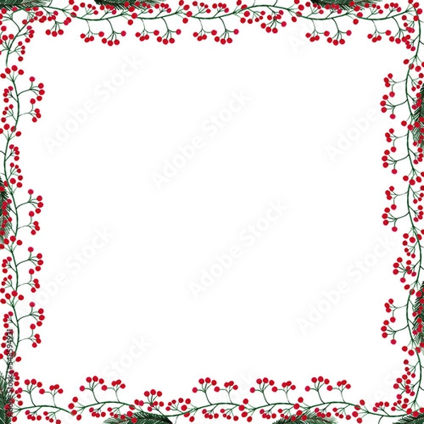 Obraz Color square frame Floral december border 