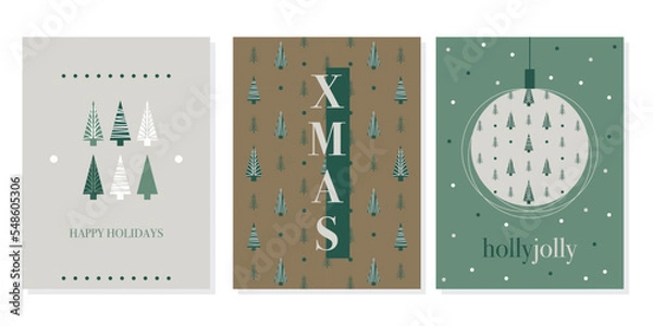 Obraz Vector modern Christmas cards templates posters prints