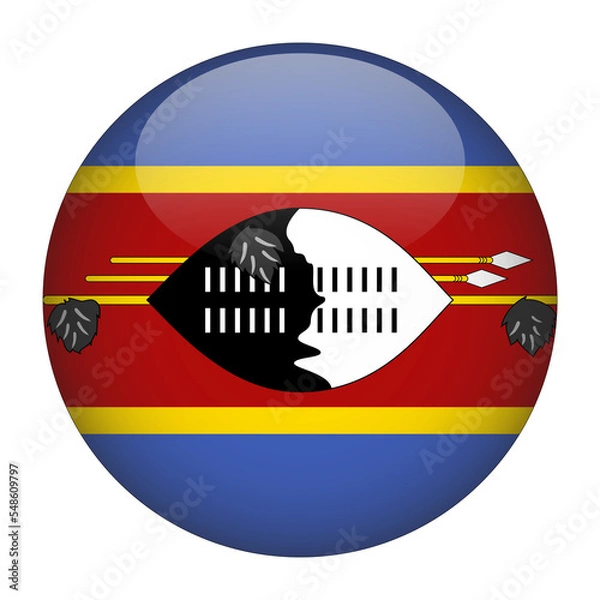 Fototapeta Eswatini 3D Rounded Flag with Transparent Background