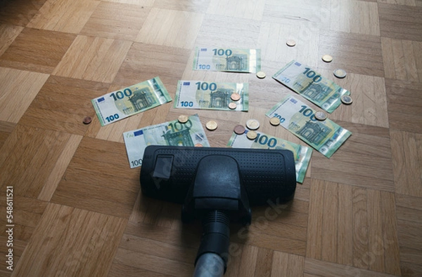 Obraz Geld einsaugen / Symbolbild Inflation / Bargeld