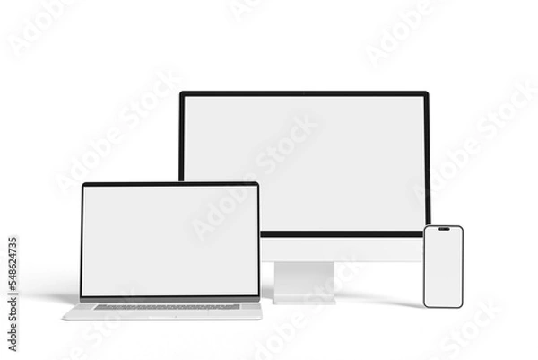 Fototapeta Blank Multi Devices Responsive Web Mockup