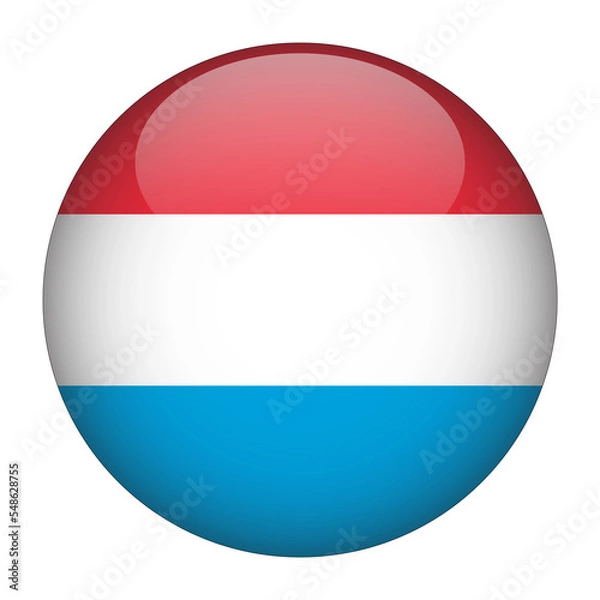 Fototapeta Luxembourg 3D Rounded Flag with Transparent Background
