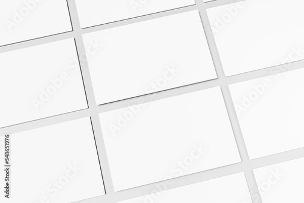 Fototapeta Business Card isolated on gray. White business card mock-up for graphic designers presentations and portfolios