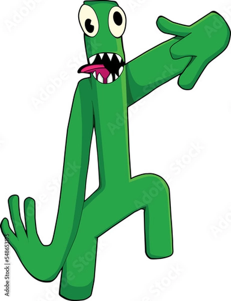 Obraz Green monster rainbow friends vector