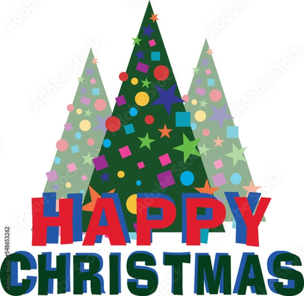 Obraz Christmas tree vector in three views