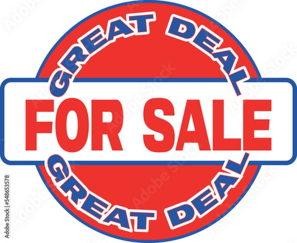 Obraz For sale sign vector