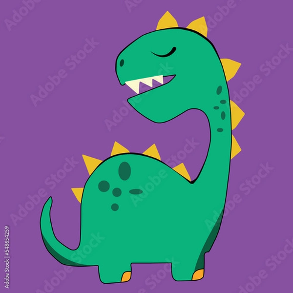 Obraz Smiling and flirty dinosaur vector