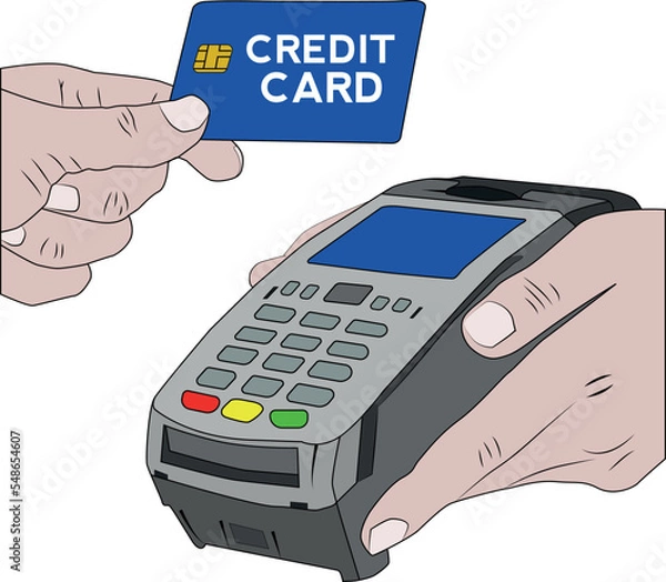 Obraz Vector minimalist card payment machine
