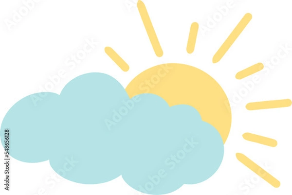 Obraz Sun with cloud illustration