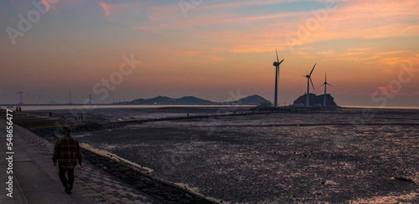Fototapeta sunset at the beach