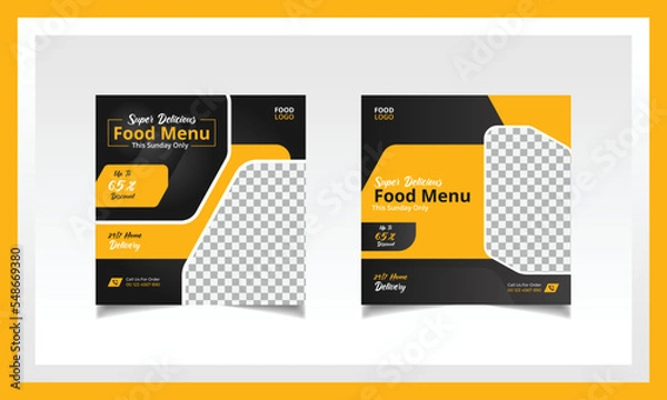 Obraz Food Social Media promotion and Instagram banner post design template